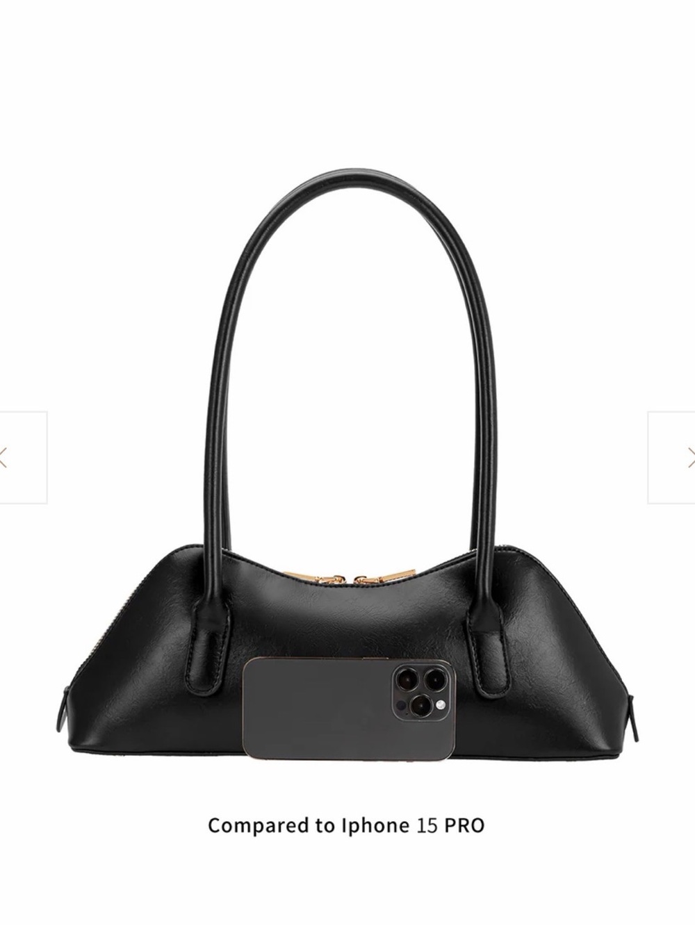 Melie Bianco Dakota Black East-West Shoulder Bag | Vegan Leather - Picture 1 of 6